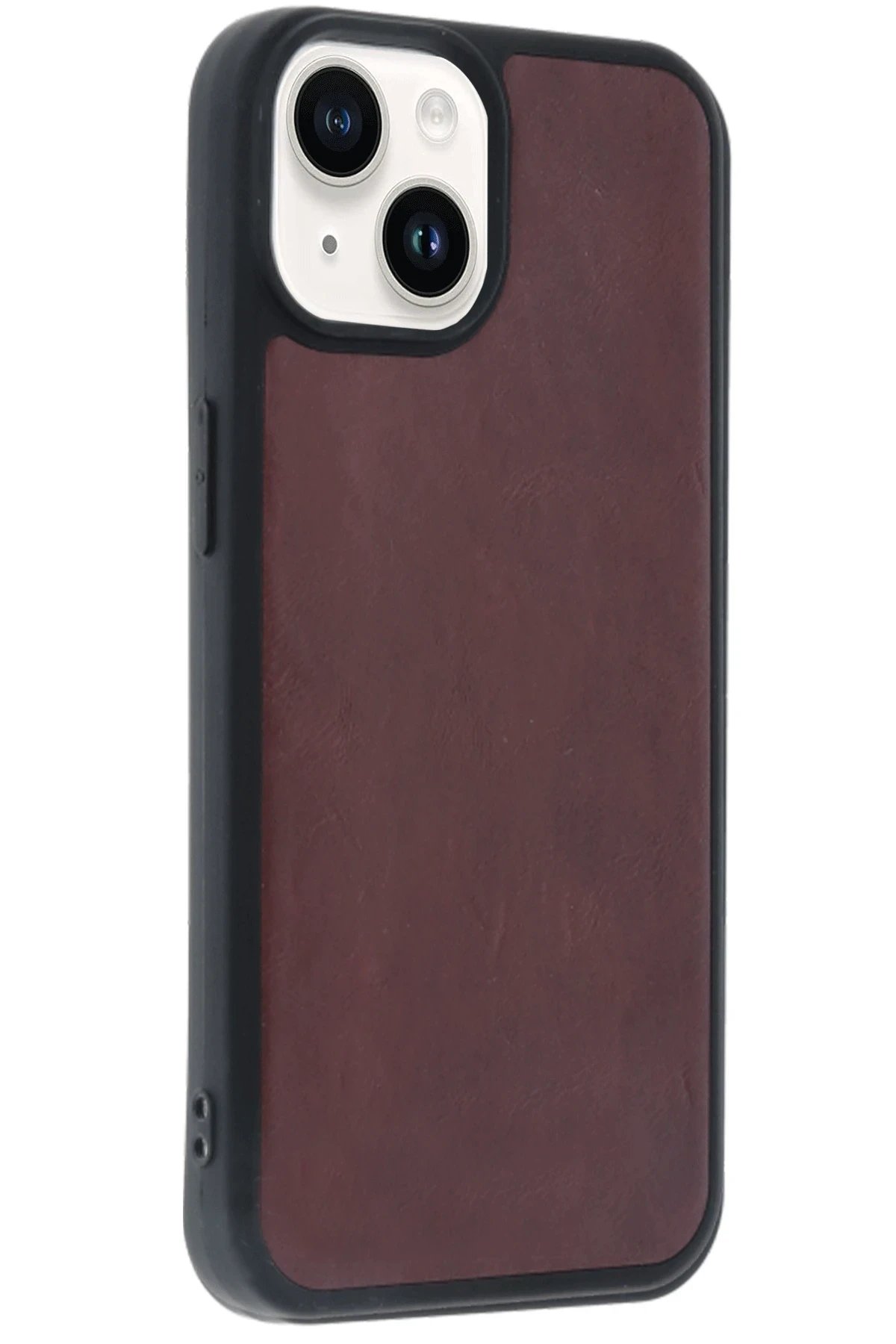 iPhone 15 Kılıf Aras Deri Kapak - Bordo-(5796) - Görsel 3