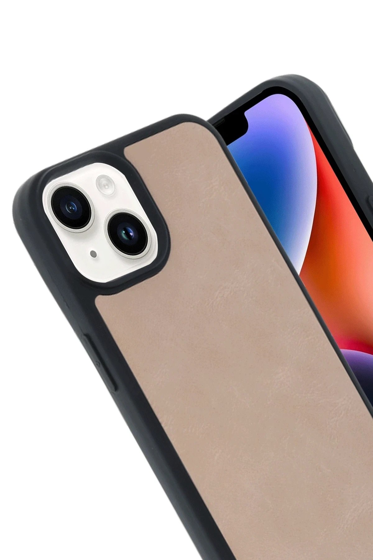 iPhone 15 Kılıf Aras Deri Kapak - Pudra-(5796) - Görsel 2