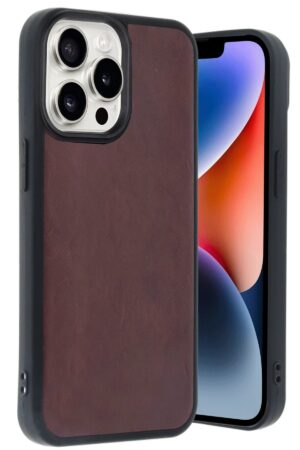 iPhone 14 Pro Max Kılıf Aras Deri Kapak - Bordo-(5796)