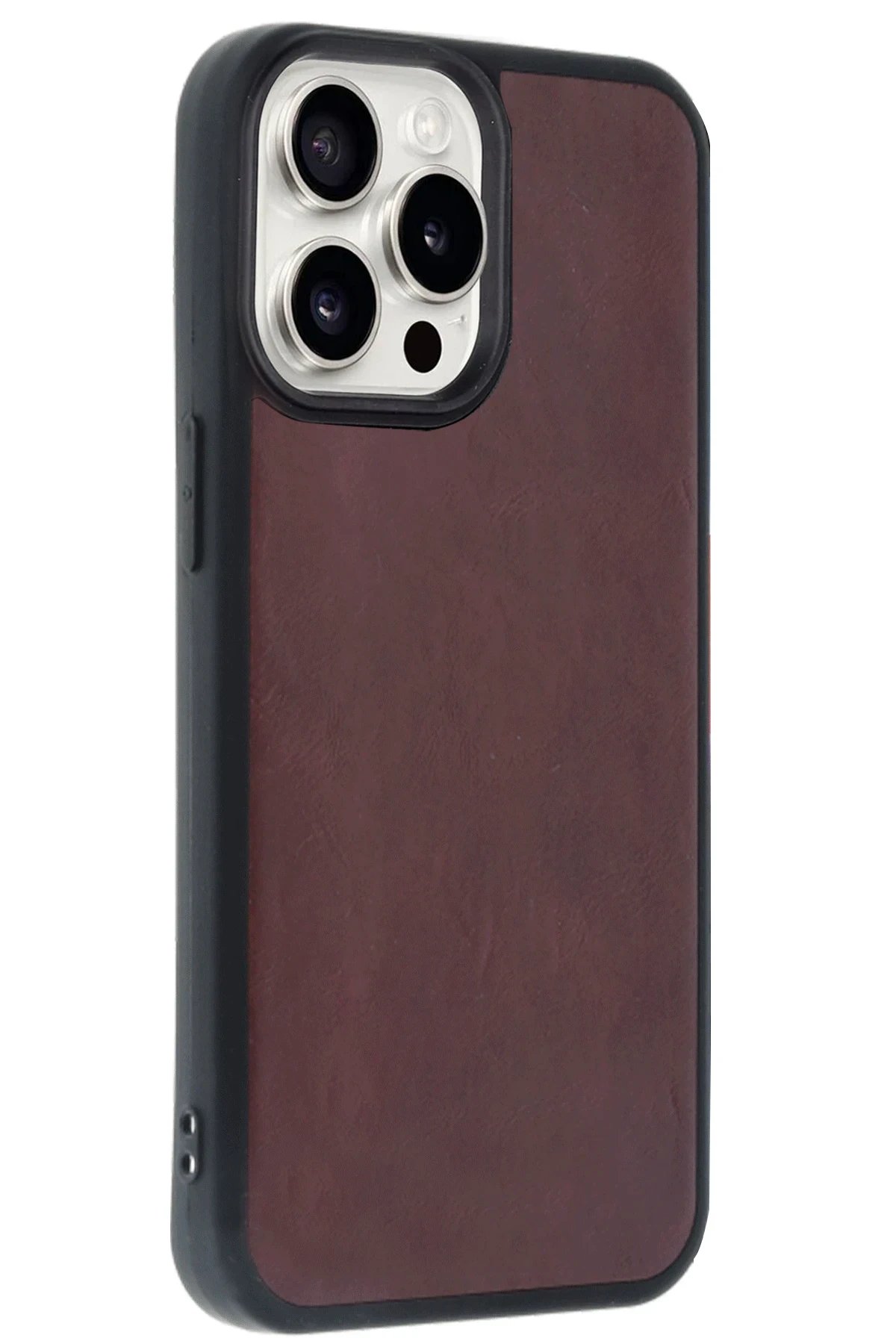 iPhone 14 Pro Max Kılıf Aras Deri Kapak - Bordo-(5796) - Görsel 3