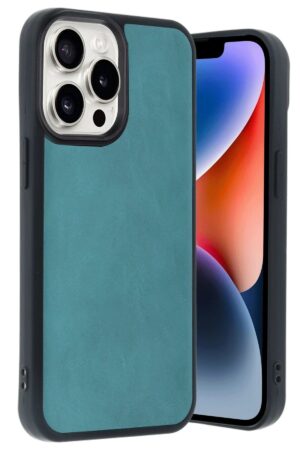 iPhone 14 Pro Max Kılıf Aras Deri Kapak - Açık Yeşil-(5796)