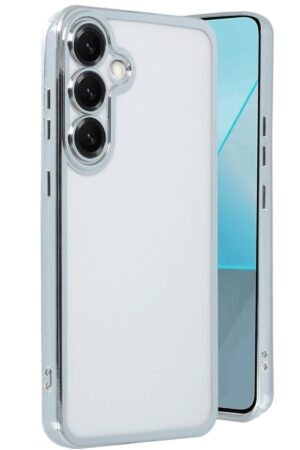 Samsung Galaxy S25 Kılıf Lensli Silikon - Gümüş-(5796)