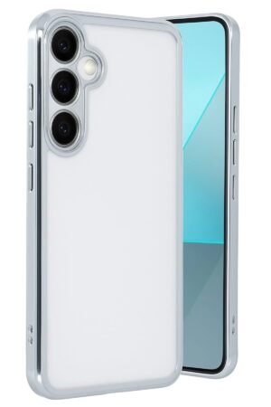 Samsung Galaxy A24 4G Prime Kılıf Lensli Silikon - Gümüş-(5796)