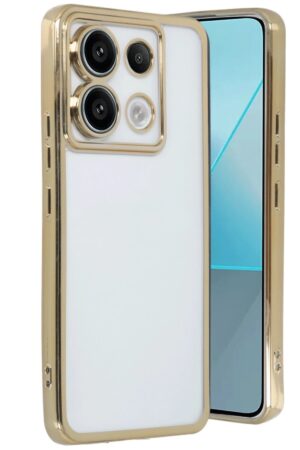 Xiaomi Redmi Note 13 Pro 5G Kılıf Lensli Silikon - Gold-(5796)