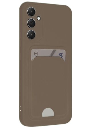 Samsung Galaxy S24 FE Kılıf Kelvin Kartvizitli Silikon - Kahverengi-(5796)