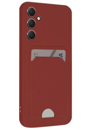 Samsung Galaxy S24 FE Kılıf Kelvin Kartvizitli Silikon - Bordo-(5796)