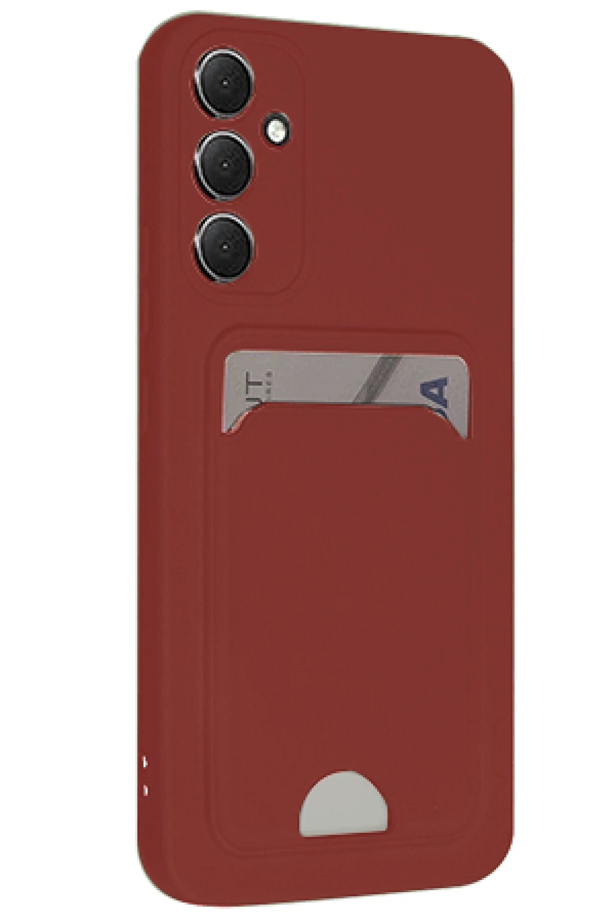 Samsung Galaxy S24 FE Kılıf Kelvin Kartvizitli Silikon - Bordo-(5796)