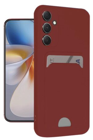 Samsung Galaxy A16 5G Kılıf Kelvin Kartvizitli Silikon - Bordo-(5796)