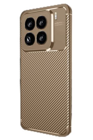 Xiaomi Mi 15 Pro Kılıf Auto Focus Karbon Kapak - Kahverengi-(5796)