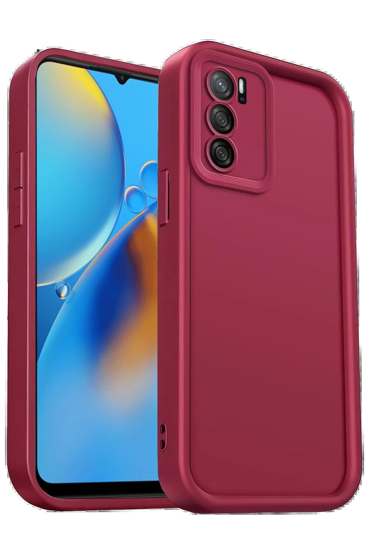 Oppo A16 Kılıf Viera Silikon - Bordo-(5796)