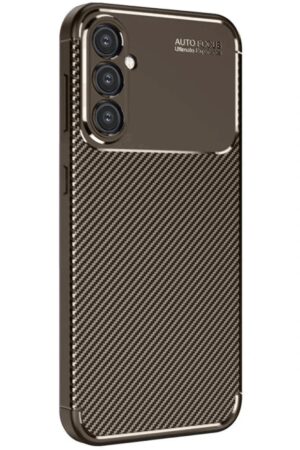 Samsung Galaxy A16 5G Kılıf Auto Focus Karbon Kapak - Kahverengi-(5796)