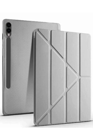 Samsung Galaxy X610 Tab S9 FE Plus 12.4 Kılıf Kalemlikli Mars Tablet Kılıfı - Koyu Gri-(5796)