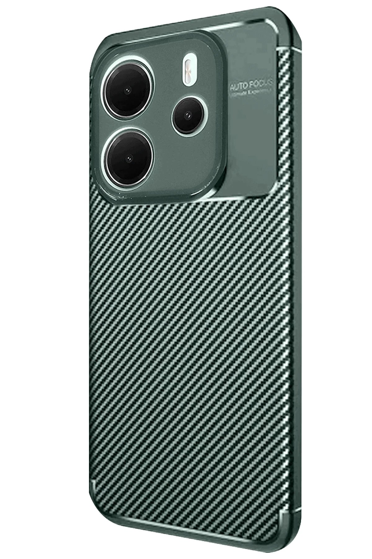 Xiaomi Redmi Note 14 4G Kılıf Auto Focus Karbon Kapak - Koyu Yeşil-(5796) - Görsel 3