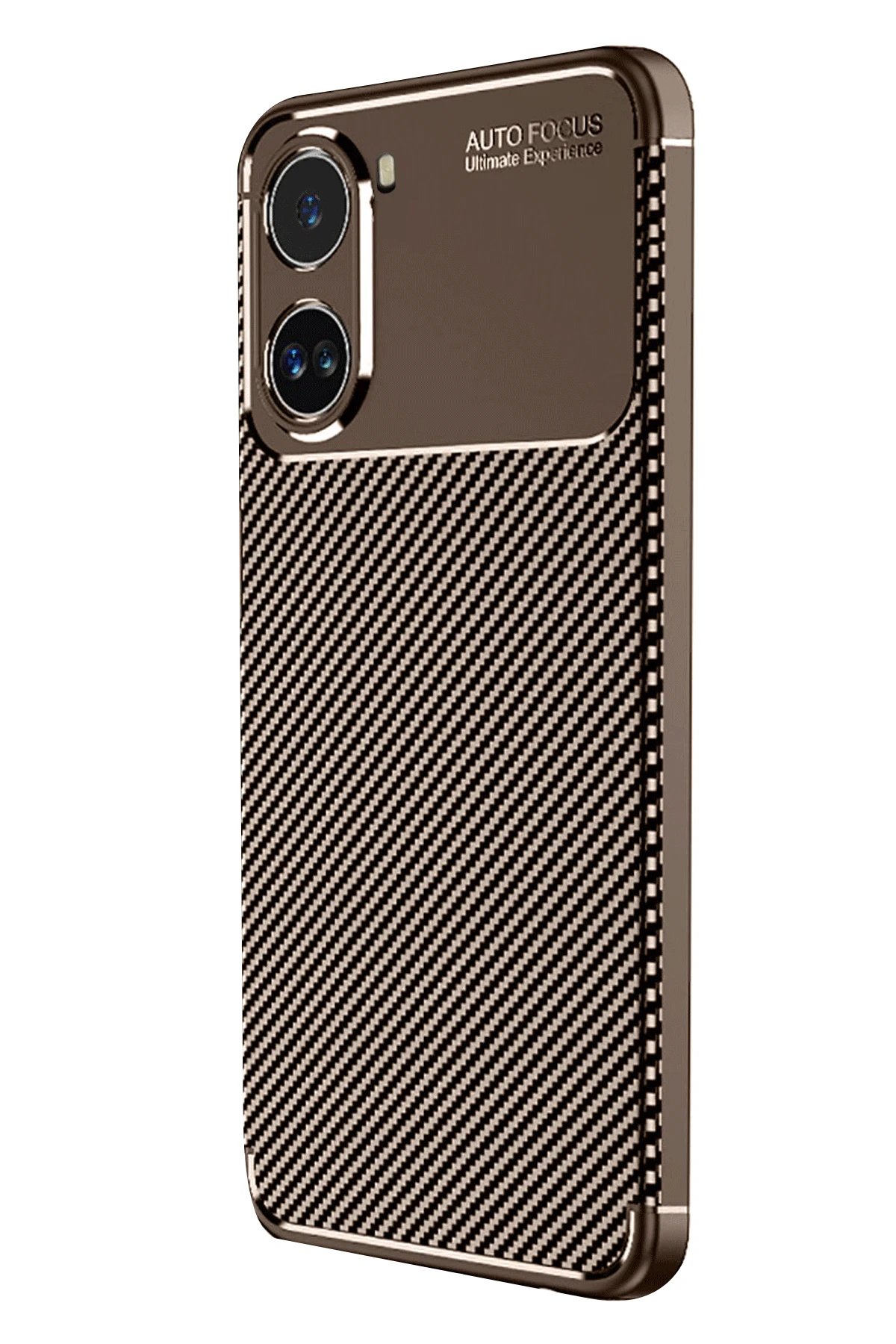 Xiaomi Poco X7 Pro Kılıf Auto Focus Karbon Kapak - Kahverengi-(5796) - Görsel 2