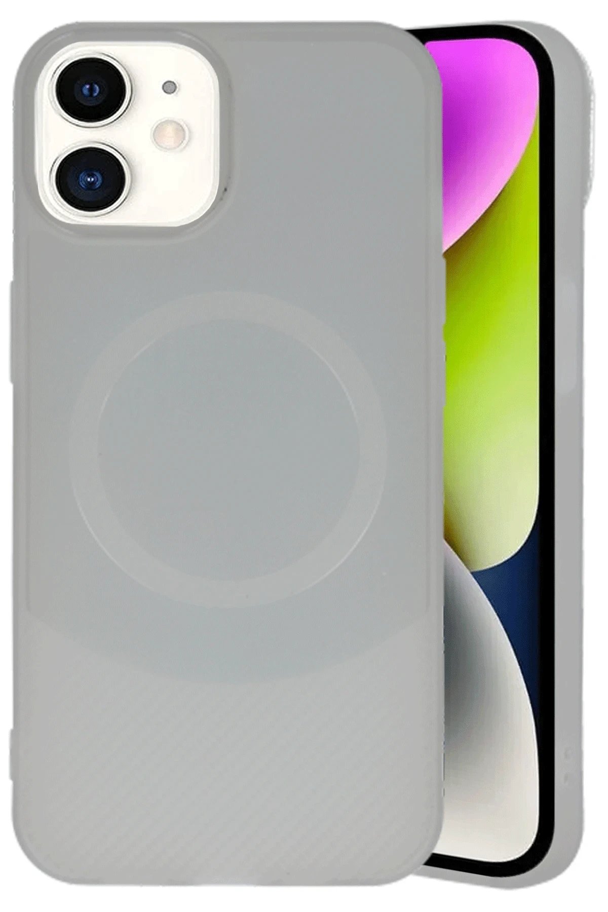 iPhone 11 Kılıf Maya Karbon Kapak - Gri-(5796) - Görsel 2