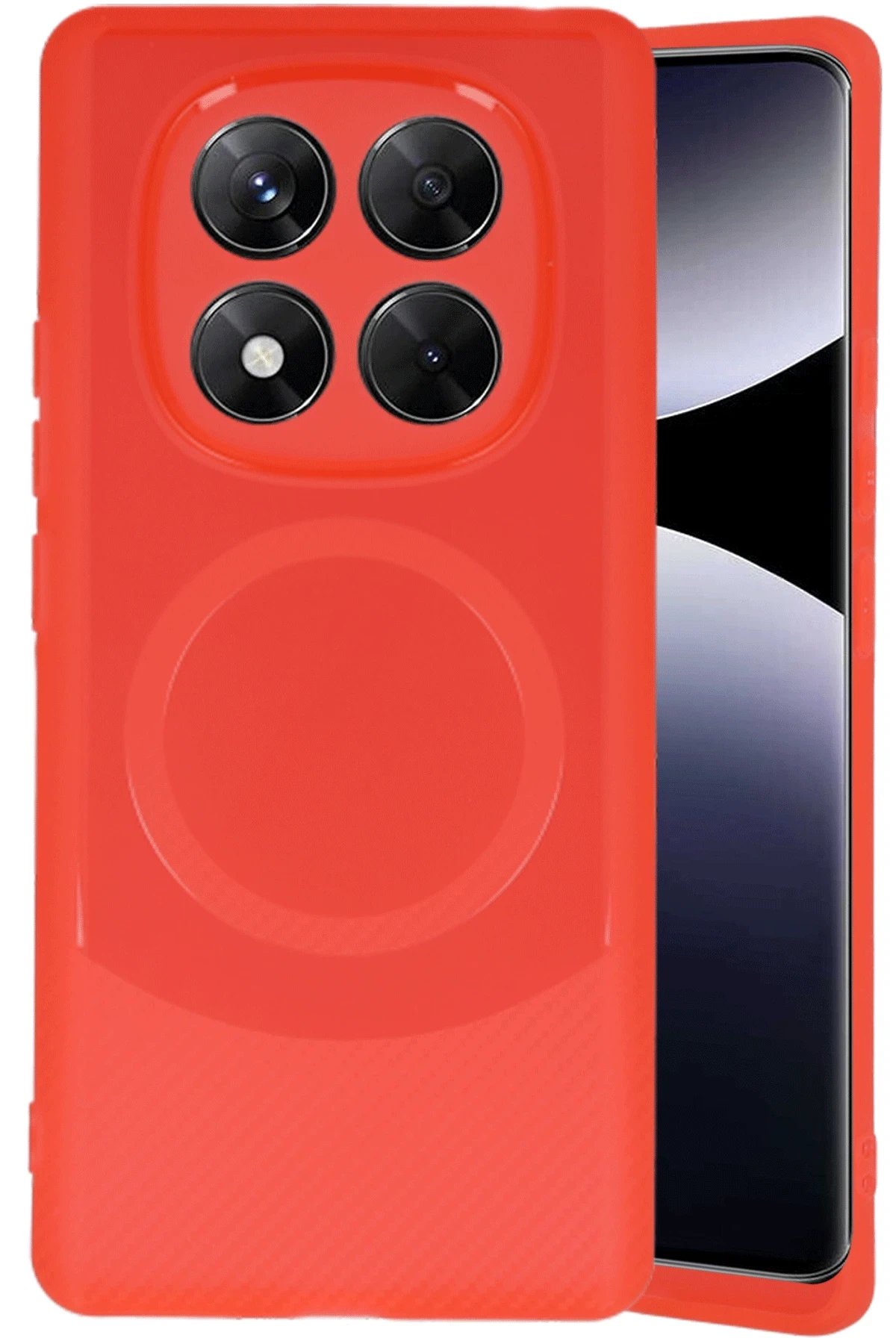 Xiaomi Redmi Note 14 Pro 4G Kılıf Maya Karbon Kapak - Kırmızı-(5796) - Görsel 3