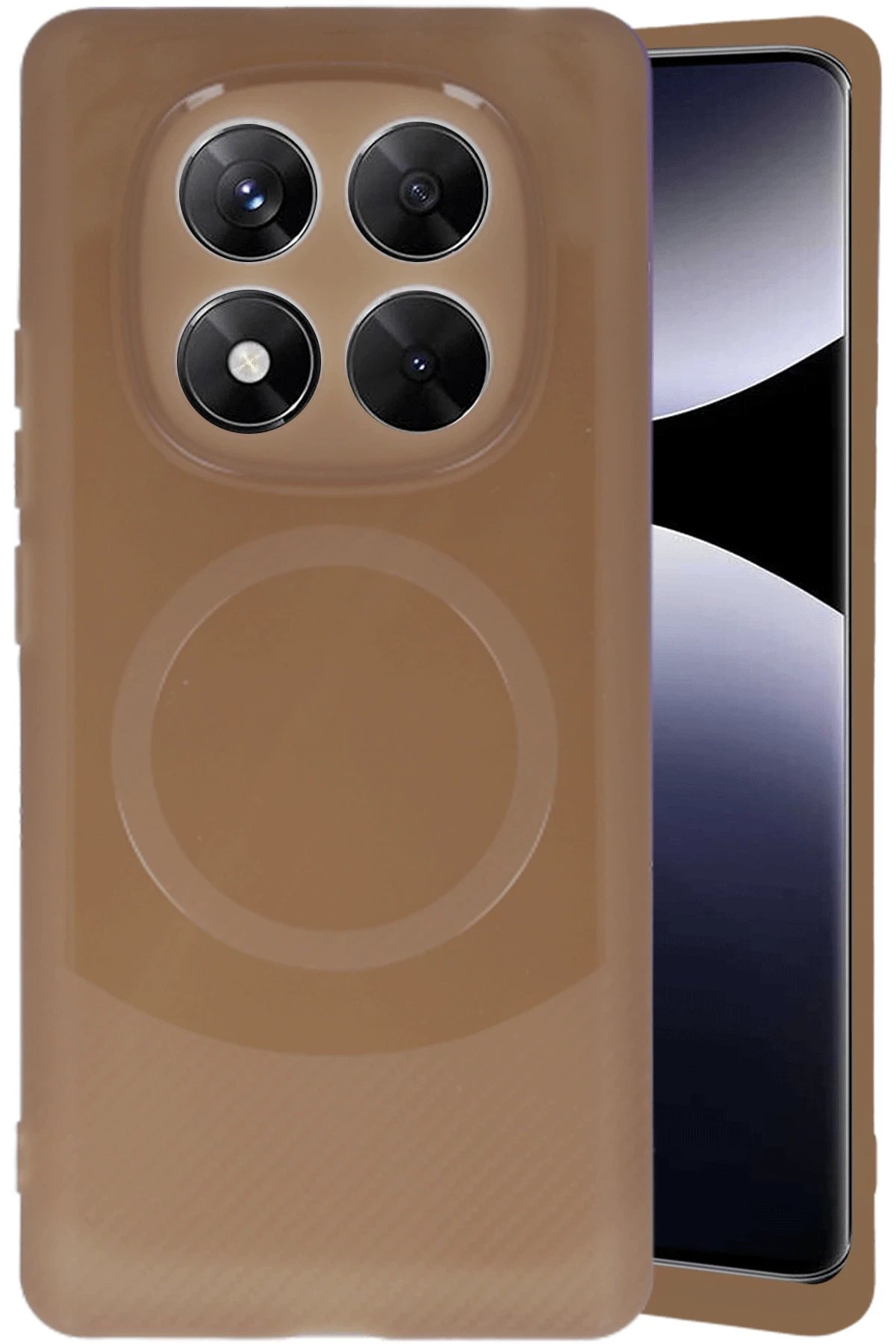 Xiaomi Redmi Note 14 Pro 4G Kılıf Maya Karbon Kapak - Kahverengi-(5796) - Görsel 2