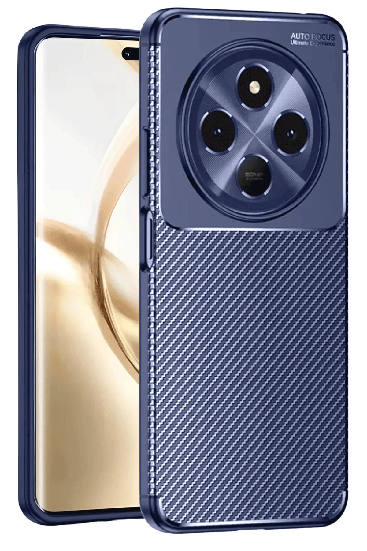 Tecno Spark 30 Kılıf Auto Focus Karbon Kapak - Lacivert-(5796)