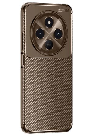 Tecno Spark 30 Kılıf Auto Focus Karbon Kapak - Kahverengi-(5796)