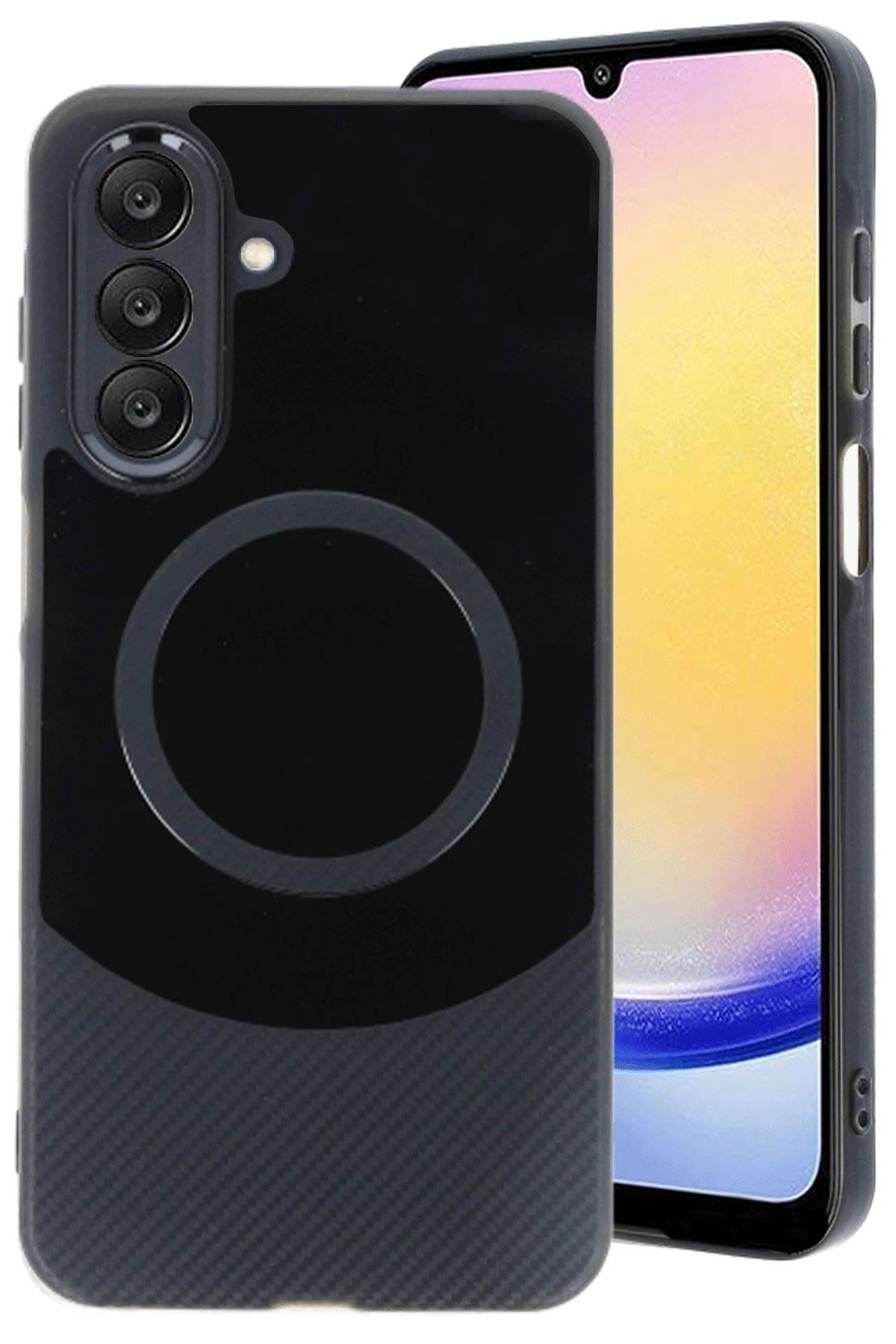 Samsung A26 Kılıf Maya Karbon Kapak - Siyah-(5796)