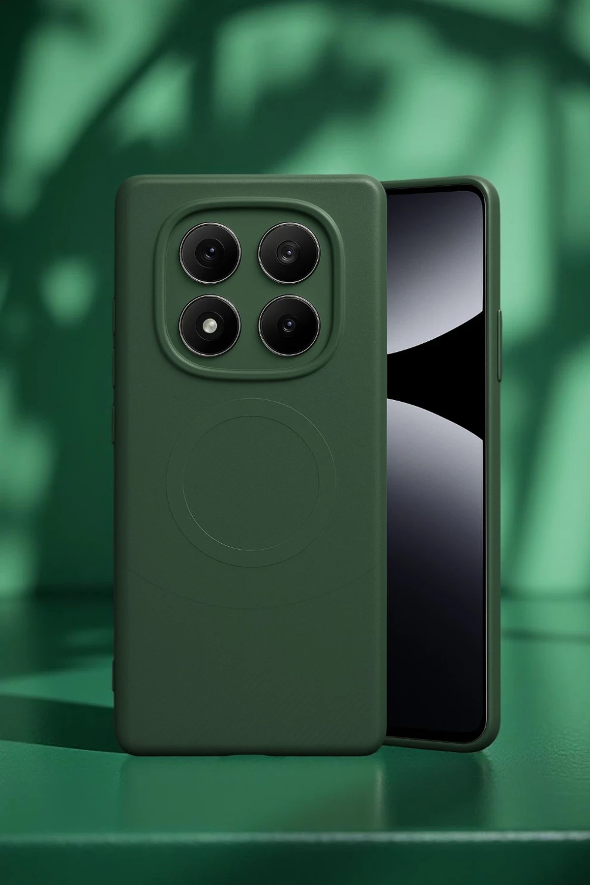 Xiaomi Redmi Note 14 Pro 5G Kılıf Maya Karbon Kapak - Koyu Yeşil-(5796) - Görsel 4