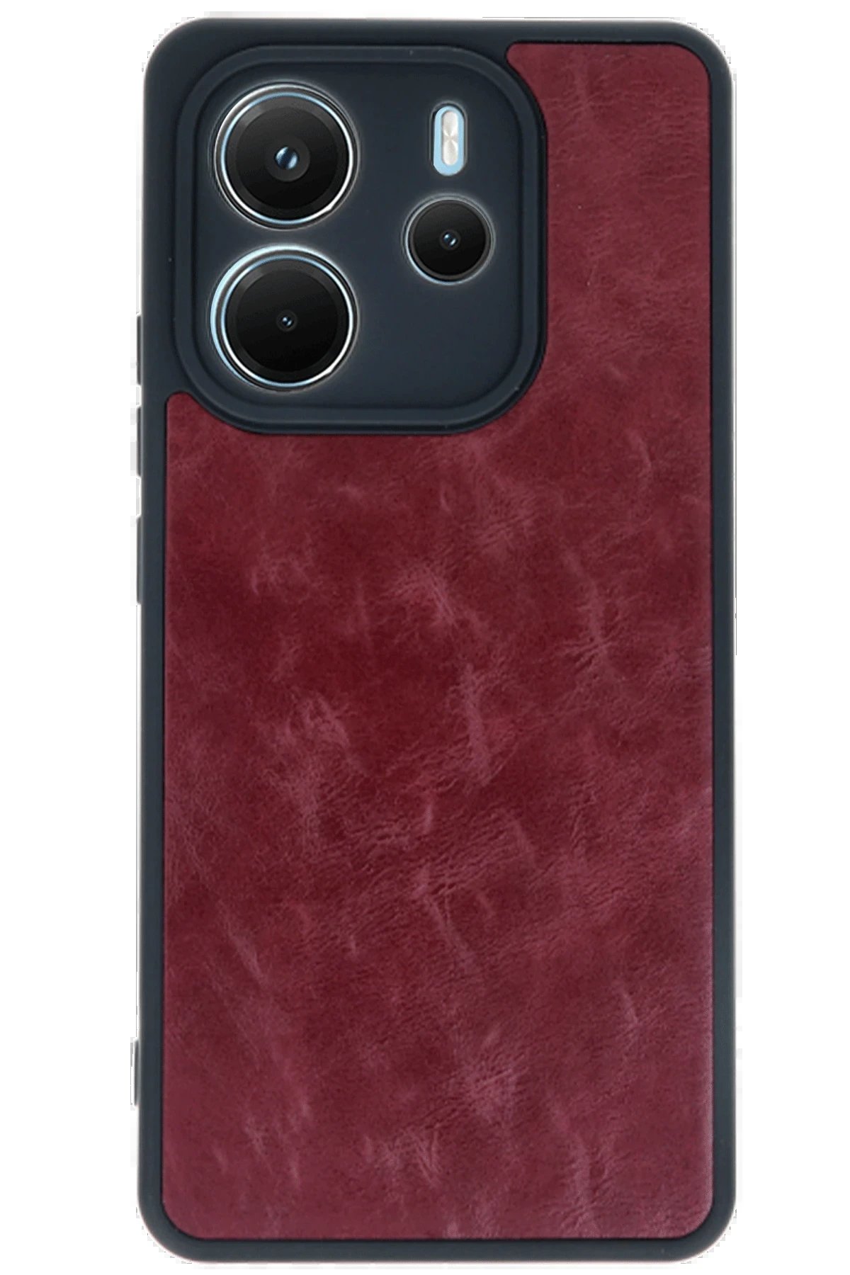 Xiaomi Redmi Note 14 4G Kılıf Aras Deri Kapak - Bordo-(5796) - Görsel 2