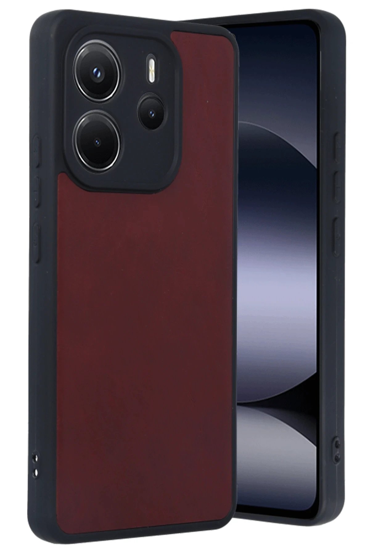 Xiaomi Redmi Note 14 4G Kılıf Aras Deri Kapak - Bordo-(5796) - Görsel 4