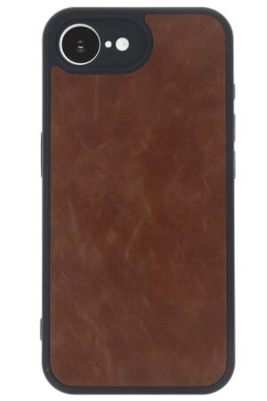 iPhone 16E Kılıf Aras Deri Kapak - Taba-(5796)