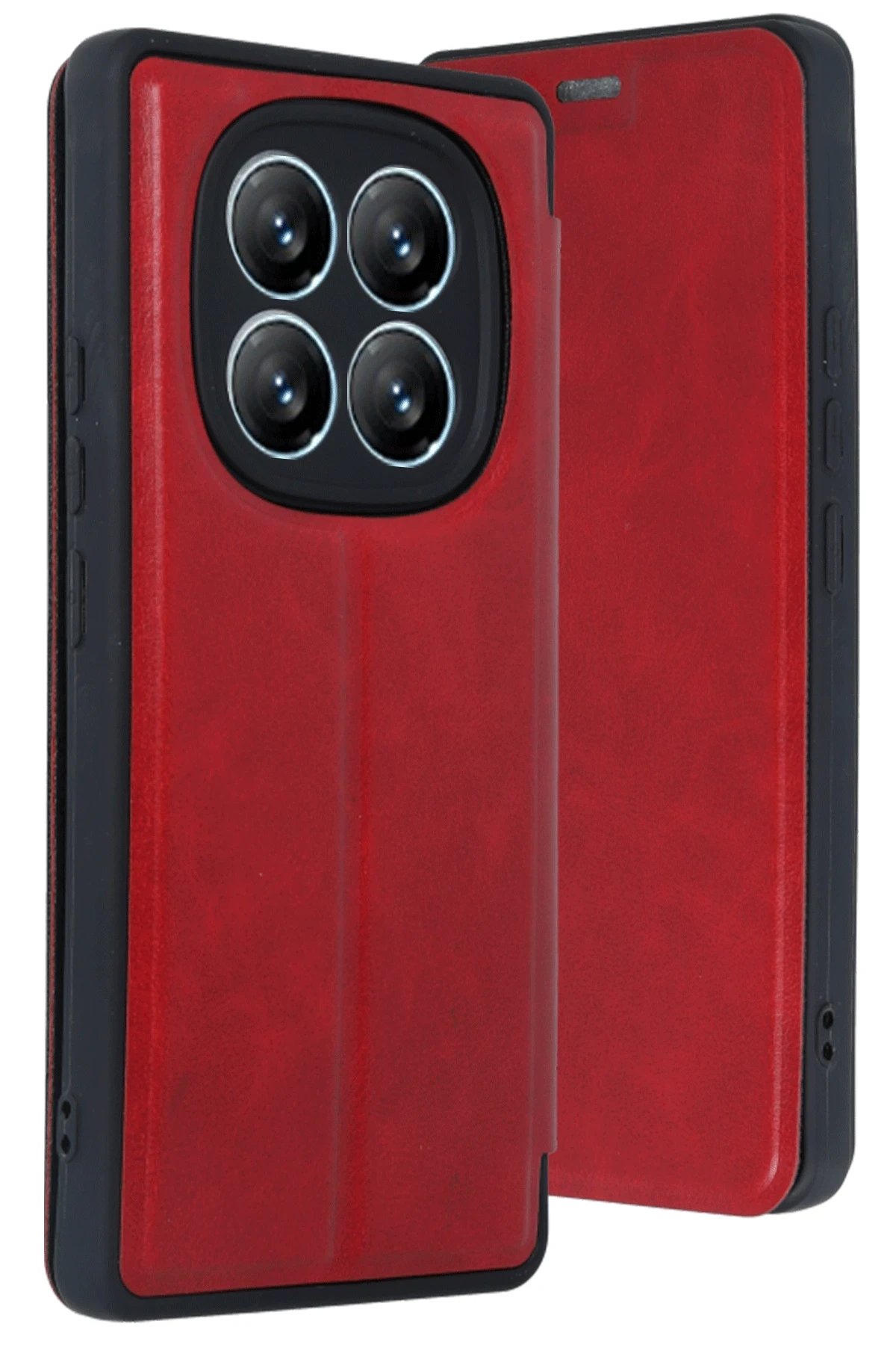 Xiaomi Redmi Note 14 Pro 4G Kılıf Flip Cover - Kırmızı-(5796) - Görsel 2