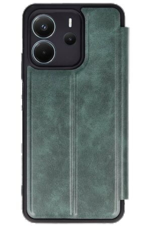 Xiaomi Redmi Note 14 4G Kılıf Flip Cover - Koyu Yeşil-(5796)