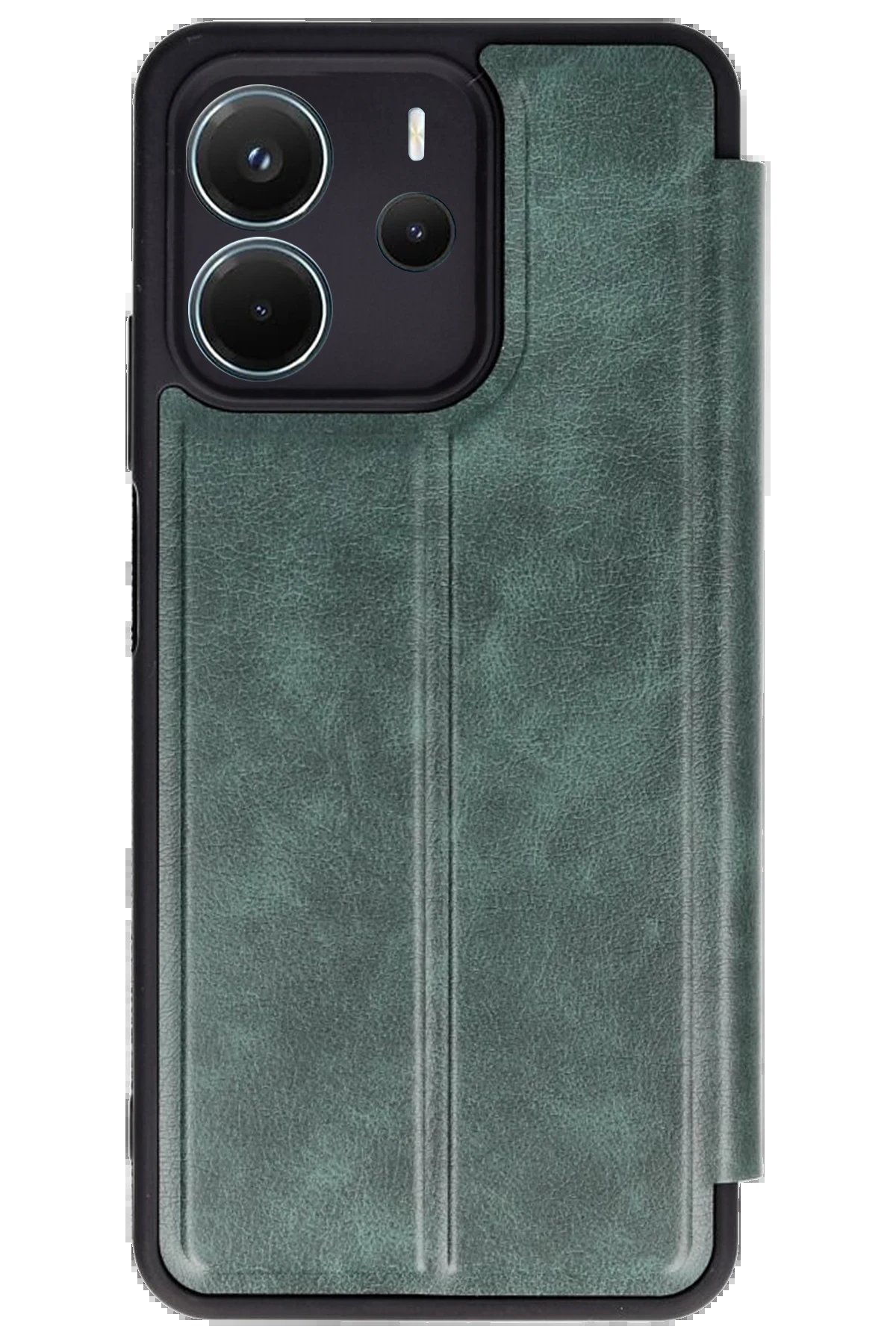 Xiaomi Redmi Note 14 4G Kılıf Flip Cover - Koyu Yeşil-(5796)