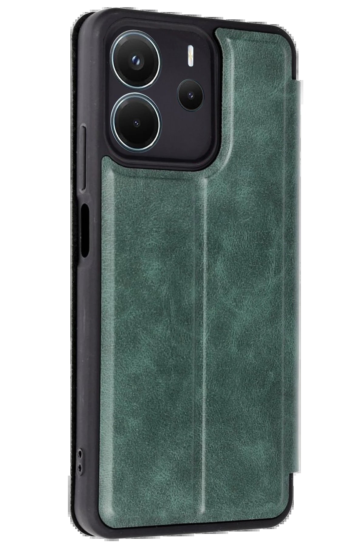 Xiaomi Redmi Note 14 4G Kılıf Flip Cover - Koyu Yeşil-(5796) - Görsel 2