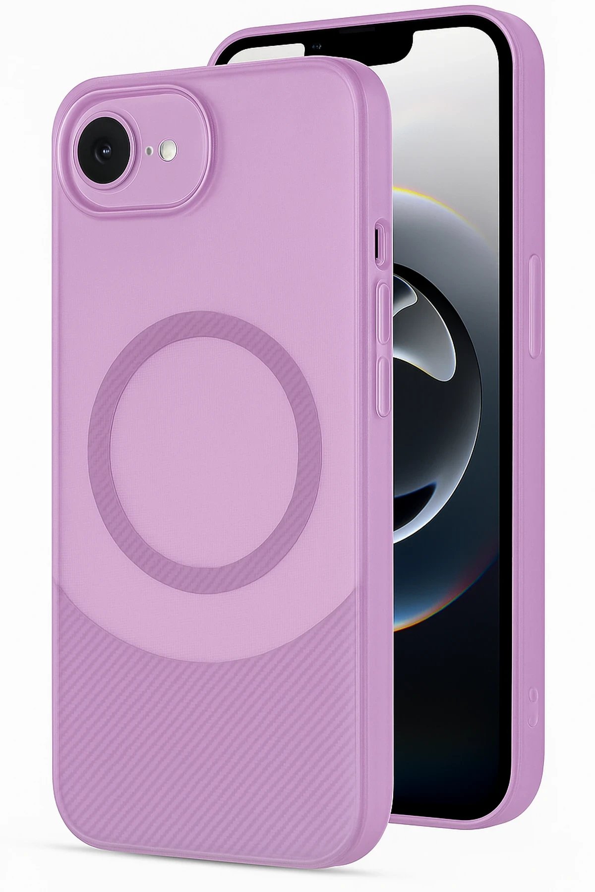 iPhone 16E Kılıf Maya Karbon Kapak - Mürdüm-(5796) - Görsel 2