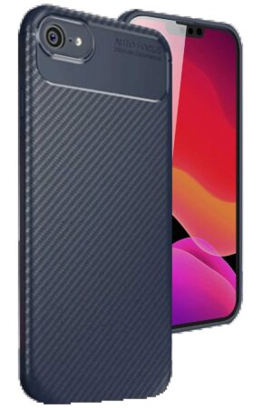 iPhone 16E Kılıf Auto Focus Karbon Kapak - Lacivert-(5796)