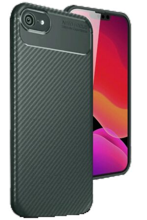 iPhone 16E Kılıf Auto Focus Karbon Kapak - Koyu Yeşil-(5796)