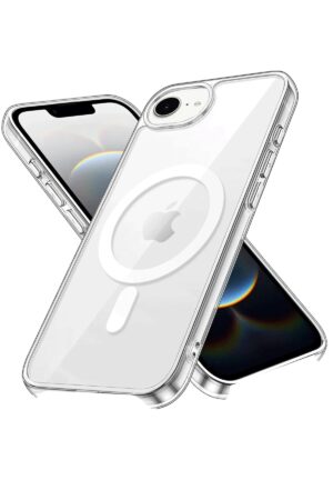 iPhone 16E Kılıf Pc Real Magsafe Kapak - Şeffaf-(5796)