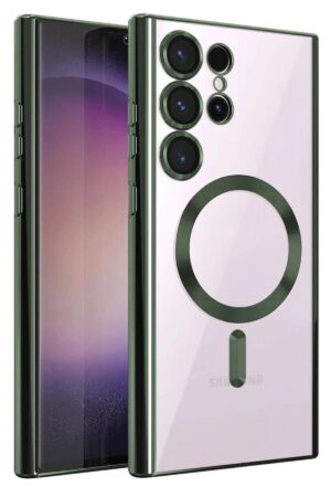 Samsung Galaxy S25 Ultra Kılıf Kross Magneticsafe Kapak - Koyu Yeşil-(5796)