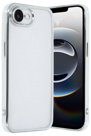 iPhone 16E Kılıf Lensli Silikon - Gümüş-(5796)