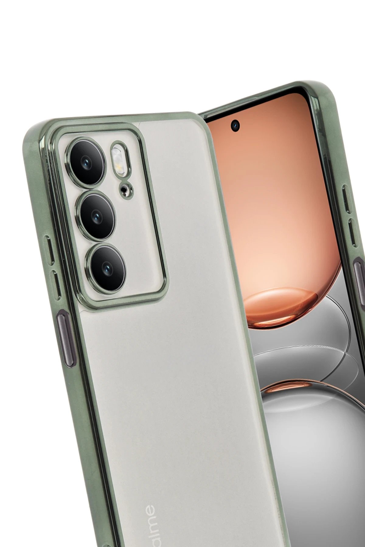 Realme C75 4G Kılıf Lensli Silikon - Yeşil-(5796) - Görsel 2