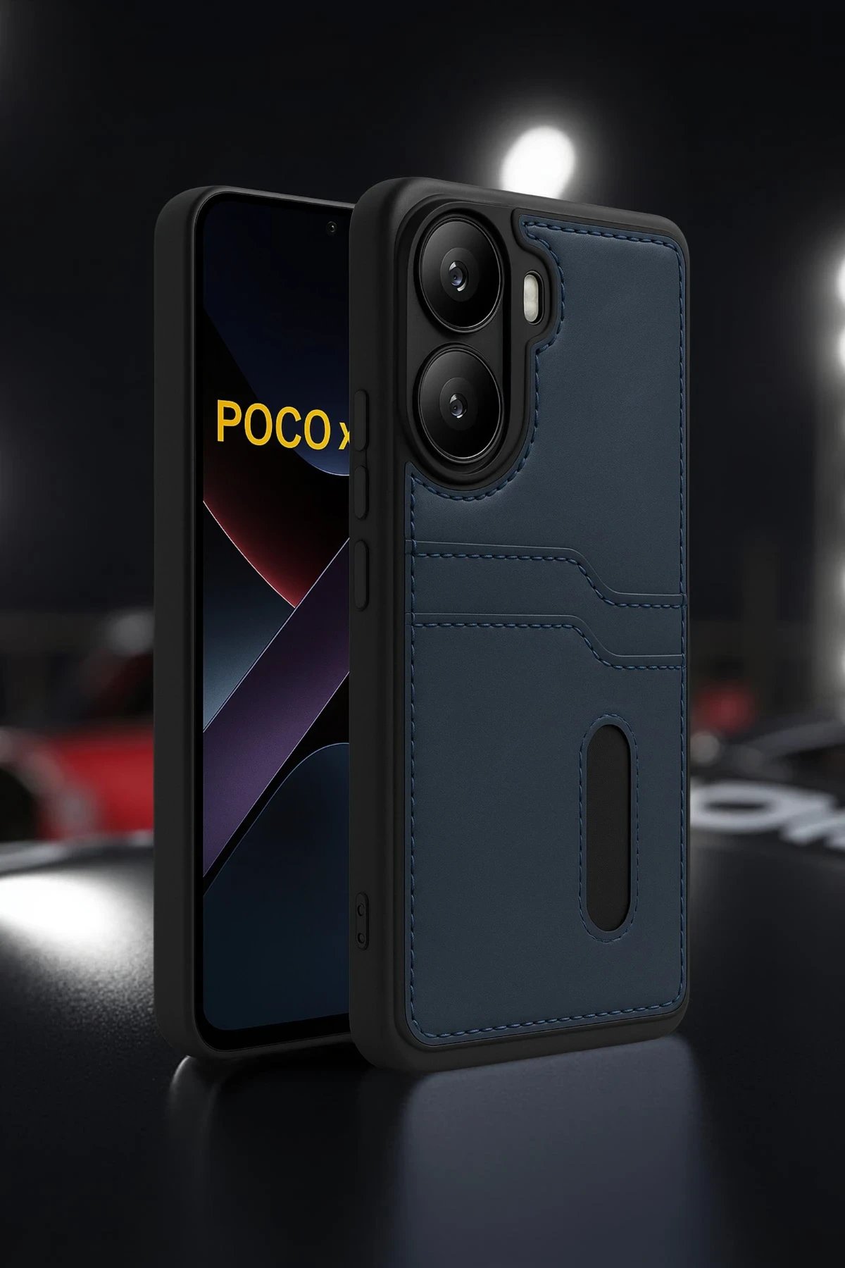 Xiaomi Poco X7 Pro Kılıf Sara Kartvizitli Deri Kılıf - Siyah-(5796) - Görsel 2