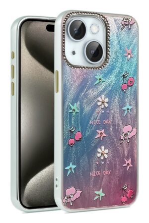 iPhone 15 Kılıf Blade Aynalı Desenli Kapak - Desen 4-(5796)