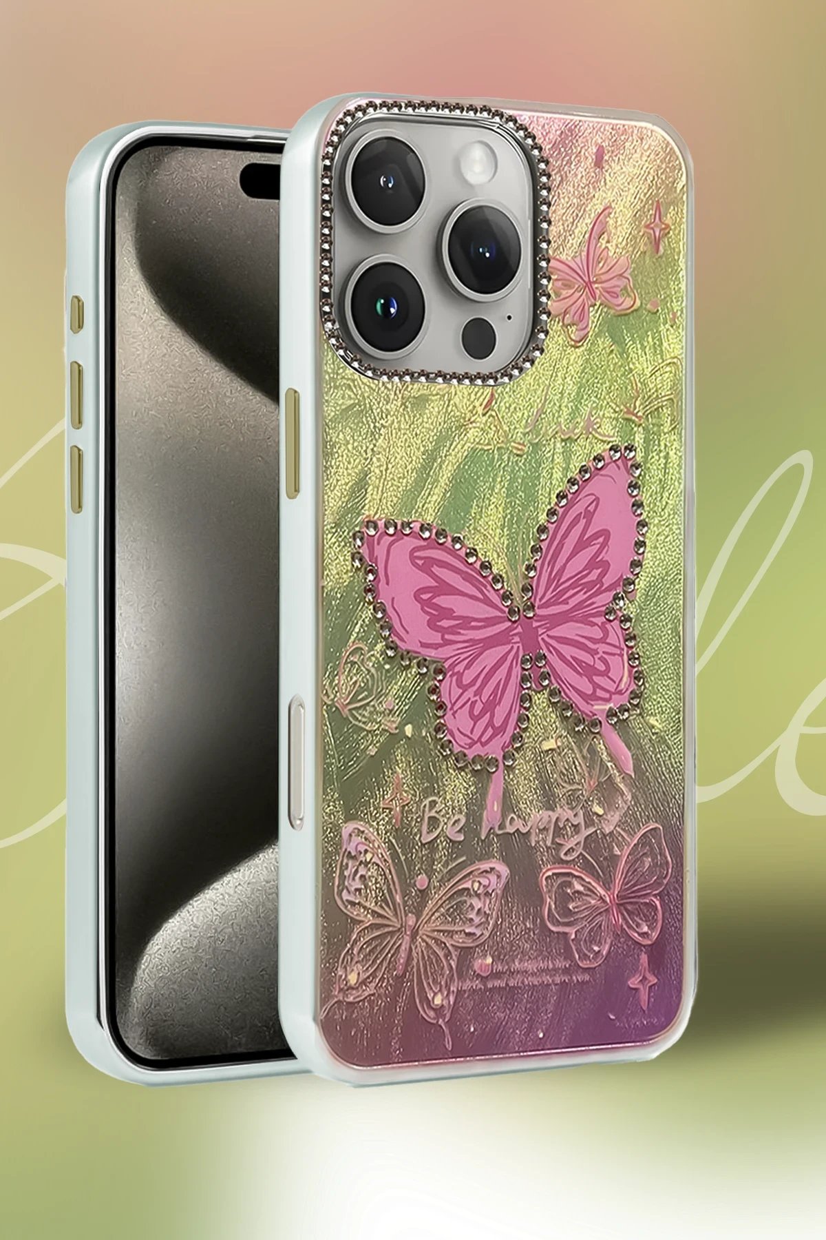 iPhone 16 Plus Kılıf Blade Aynalı Desenli Kapak - Desen 7-(5796) - Görsel 2