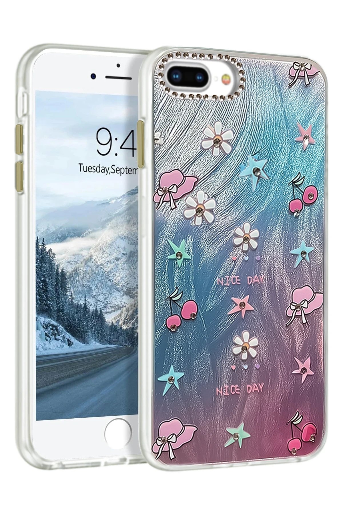 iPhone 7 Plus Kılıf Blade Aynalı Desenli Kapak - Desen 4-(5796)