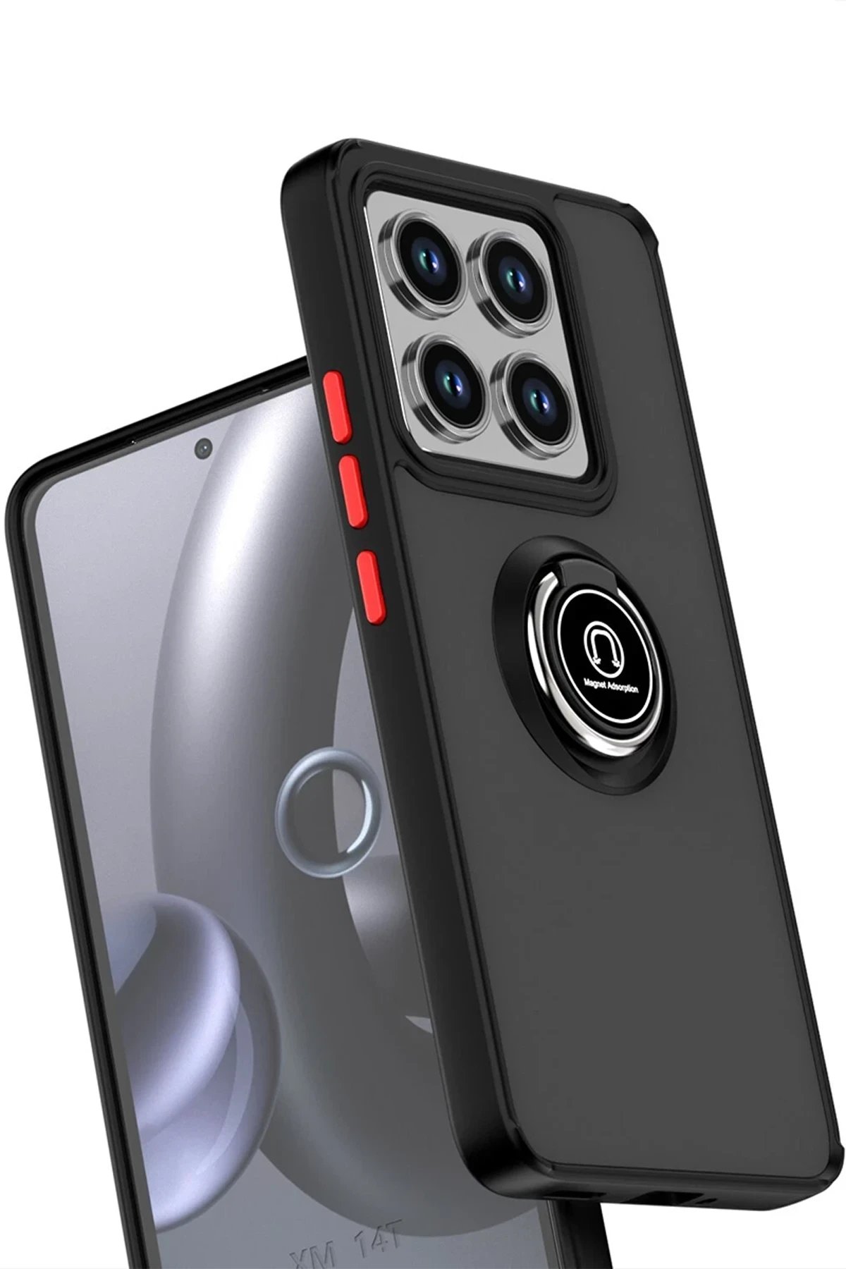 Xiaomi Mi 15 Kılıf Montreal Yüzüklü Silikon Kapak - Siyah-(5796) - Görsel 2