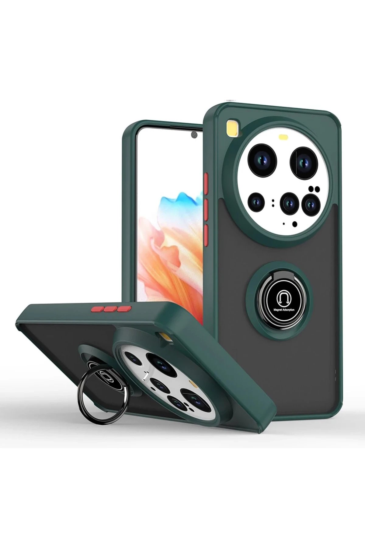 Xiaomi Mi 15 Ultra Kılıf Montreal Yüzüklü Silikon Kapak - Yeşil-(5796)