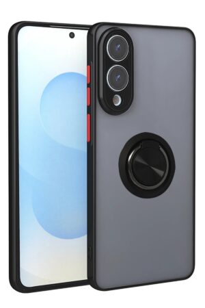 Samsung Galaxy S25 Edge Kılıf Montreal Yüzüklü Silikon Kapak - Siyah-(5796)