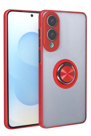 Samsung Galaxy S25 Edge Kılıf Montreal Yüzüklü Silikon Kapak - Kırmızı-(5796)