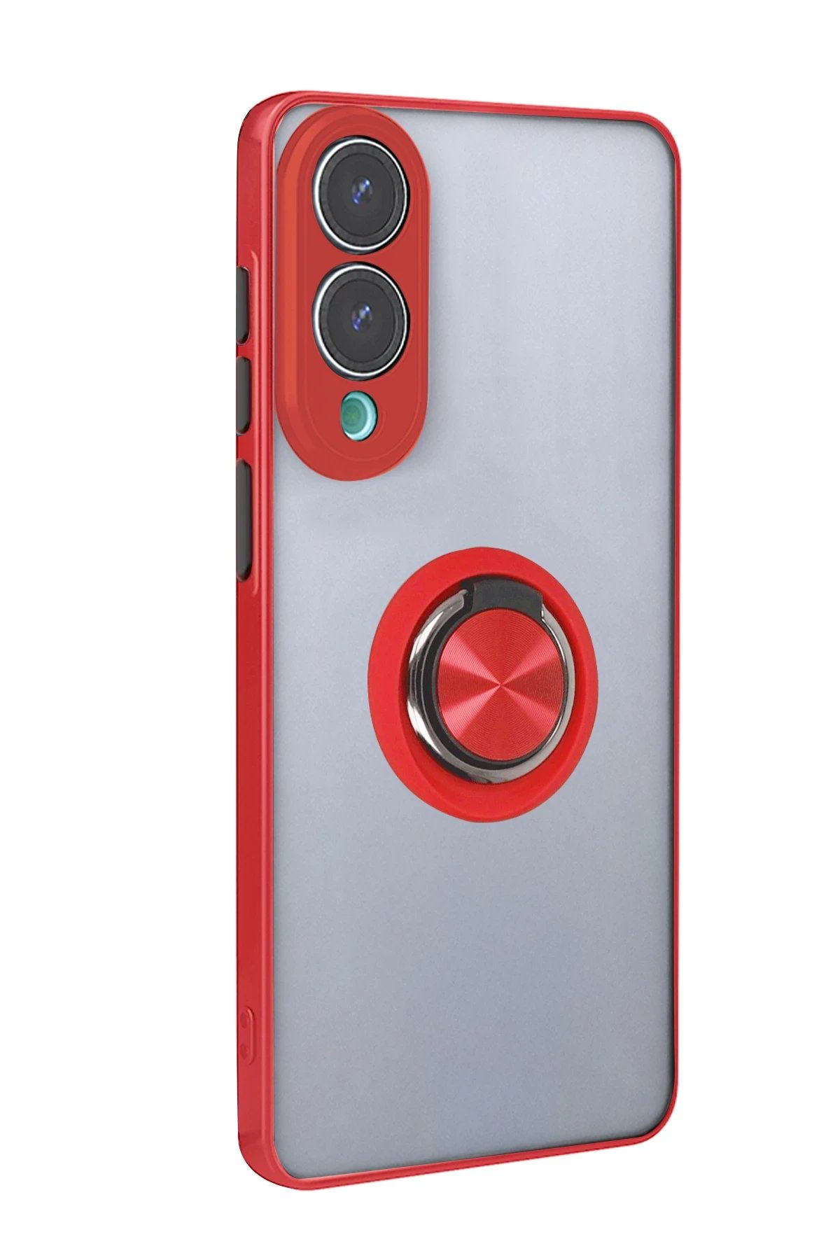 Samsung Galaxy S25 Edge Kılıf Montreal Yüzüklü Silikon Kapak - Kırmızı-(5796) - Görsel 3