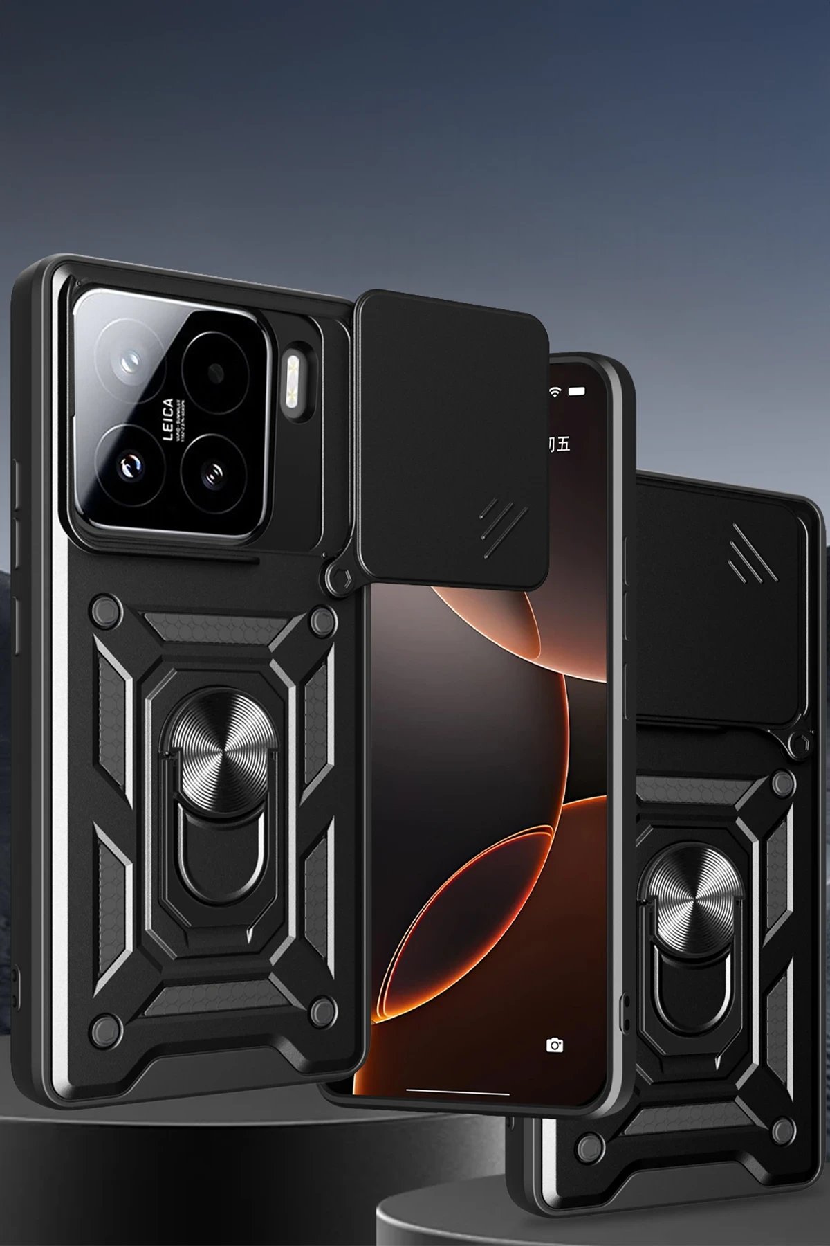 Xiaomi Mi 15 Pro Kılıf Pars Lens Yüzüklü Silikon - Kırmızı-(5796) - Görsel 2