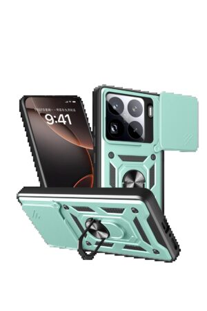 Xiaomi Mi 15 Pro Kılıf Pars Lens Yüzüklü Silikon - Yeşil-(5796)